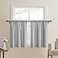Home Queen Grey Waffle Bathroom Window Curtains Short Water Repellent Rod Pocket for Small Kitchen Window 36 W X 36 L Inch Each