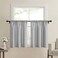Home Queen Grey Waffle Bathroom Window Curtains Short Water Repellent Rod Pocket for Small Kitchen Window 36 W X 36 L Inch Each