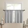 Home Queen Grey Waffle Bathroom Window Curtains Short Water Repellent Rod Pocket for Small Kitchen Window 36 W X 36 L Inch Each