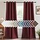 H.VERSAILTEX HVERSAILTEX Linen Blackout Curtain 84 Inches Long for BedroomLiving Room Thermal Insulated Grommet Linen Curtain Drapes Primitive Textured Burlap Effect Window Drapes 1 Panel Heather Burg