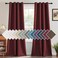 H.VERSAILTEX HVERSAILTEX Linen Blackout Curtain 84 Inches Long for BedroomLiving Room Thermal Insulated Grommet Linen Curtain Drapes Primitive Textured Burlap Effect Window Drapes 1 Panel Heather Burg