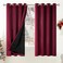 BGment Thermal Insulated 100 Blackout Curtains for Bedroom with Black Liner Double Layer Full Room Darkening Noise Reducing Grommet Curtain 52 x 63 Inch Burgundy Red 2 Panels