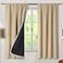 BGment Thermal Insulated 100 Blackout Curtains for Bedroom with Black Liner Double Layer Full Room Darkening Noise Reducing Rod Pocket Curtain 52 x 63 Inch Beige 2 Panels