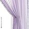 Treatmentex Pom Pom Sheer Curtains for Bedroom 95inches Long Linen Textured Window Voile Drapes Lilac Rod Pocket 1 Pair