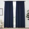 NICETOWN Vertical Blinds Window Curtain Panels Navy Color 70 by 84 inches Set of 2 Panels Energy Saving Blackout Curtains for Hall Room