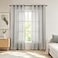KOUFALL 2 Panels Grommet Faux Linen Sheer Curtains 84 Inches Long Grey 52 W x 84 L Pack of 2