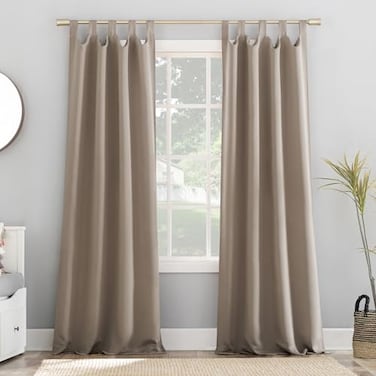 Sun Zero Easton Energy Saving Blackout Tab Top Curtain Panel 40 x 95 Stone