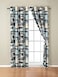 Rugs 4 Rustic Modern Farmhouse Cabin Lodge Window Treatment Grommet Curtain Set with Patchwork of Grizzly Bears and Buffalo Plaid Check Patterns Beige Blue Curtain Set Western 2