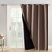 NICETOWN Thermal Insulated 100 Blackout Curtain Noise Reducing Performance Grommet Slider Curtain Panel with Black Lining Full Light Blocking Patio Door Panel 70 inches x 84 inches Cappuccino
