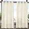 Exclusive Home Miami SemiSheer Textured IndoorOutdoor Grommet Top Curtain Panel 54x108 Ivory Set of 2