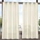Exclusive Home Miami SemiSheer Textured IndoorOutdoor Grommet Top Curtain Panel 54x108 Ivory Set of 2