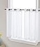 HLC.ME HLCME Abbey Faux Linen Textured Semi Sheer Privacy Light Filtering Transparent Grommet Short Thick Cafe Curtain Tiers for Small Windows Kitchen Bathroom Set of 2 35 W x 36 L White