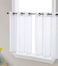 HLC.ME HLCME Abbey Faux Linen Textured Semi Sheer Privacy Light Filtering Transparent Grommet Short Thick Cafe Curtain Tiers for Small Windows Kitchen Bathroom Set of 2 35 W x 36 L White