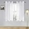DWCN White Faux Linen Sheer Curtains Grommet Voile Window Curtain Drapes for Bedroom Living Room 46 x 54 inch Length Set of 2