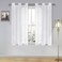 DWCN White Faux Linen Sheer Curtains Grommet Voile Window Curtain Drapes for Bedroom Living Room 46 x 54 inch Length Set of 2