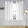 DWCN White Faux Linen Sheer Curtains Grommet Voile Window Curtain Drapes for Bedroom Living Room 46 x 54 inch Length Set of 2