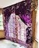 GOHD GOLDEN GOHD Roman Romance BurntOut Printed Organza Window Curtain Panel Drape with Attached Fancy Valance and Taffeta Backing Purple 55 x 84 inches Attached Valance x 2pcs