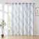 FMFUNCTEX White Blue Sliding Door Curtain 96 Inches Long Tree Branch Semi Sheer Patio Glass Door Panel for Large Windows Living Room Linen Texture Curtain Drapes for Privacy 1Panel