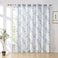 FMFUNCTEX White Blue Sliding Door Curtain 96 Inches Long Tree Branch Semi Sheer Patio Glass Door Panel for Large Windows Living Room Linen Texture Curtain Drapes for Privacy 1Panel