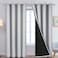 Yakamok 100 Blackout Window Curtain Panels Heat and Full Light Blocking Drapes with Black Liner for NurseryThermal Insulated Draperies Light Grey 2 Pieces 52Wx96L