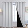 Yakamok 100 Blackout Curtains 108 Inches Long 2 Thick Layers Thermal Insulated Curtain Panels for Bedroom Full Light Blocking Drapes with Black Liner 52 Wide Each Panel Light Grey 2 Panels