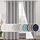 PrinceDeco Blackout Curtains for Bedroom 100 Blackout Thermal Insulated with White Liner Light Grey Curtains Grommet Linen Curtains 84 inches LongVertical Drapes Privacy for Bedroom2 Panels