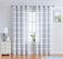Randall Modern Geometric Curtain Panels Pair Soft Touch Light Filtering Blue semiSheer LinenLook Drape with Nickel Grommet TopRustic Farmhouse Style for Living Room95 inch2 Panels