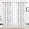 DriftAway Tree Branch Blackout Curtains Double Layer 63 Inches Long for Bedroom Printed Patterned Classic Thermal Insulated Summer Sound Lined Grommet Drapes for Living Room 2 Panels GrayWhite