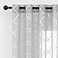 Kotile Silver Sheer Curtains 95 Inches Long 2 Panels Metallic Moroccan Ogee Pattern Silver Grey Sheer Curtains for Living Room Grommet Light Filtering Privacy Sheer Window Curtains W52 x L95 Inch