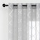 Kotile Silver Sheer Curtains 95 Inches Long 2 Panels Metallic Moroccan Ogee Pattern Silver Grey Sheer Curtains for Living Room Grommet Light Filtering Privacy Sheer Window Curtains W52 x L95 Inch