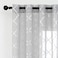 Kotile Silver Sheer Curtains 95 Inches Long 2 Panels Metallic Moroccan Ogee Pattern Silver Grey Sheer Curtains for Living Room Grommet Light Filtering Privacy Sheer Window Curtains W52 x L95 Inch