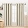 LORDTEX Linen Look Textured Blackout Curtains with Thermal Insulated Liner Heavy Thick Grommet Window Drapes for Bedroom 50 x 84 Inches Ivory Set of 2 Panels