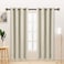 LORDTEX Linen Look Textured Blackout Curtains with Thermal Insulated Liner Heavy Thick Grommet Window Drapes for Bedroom 50 x 84 Inches Ivory Set of 2 Panels