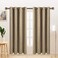 LORDTEX Linen Look Textured Blackout Curtains with Thermal Insulated Liner Heavy Thick Grommet Window Drapes for Bedroom 50 x 63 Inches Tan Set of 2 Panels