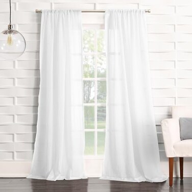 No. 918 No 918 Tayla Crushed Texture SemiSheer Rod Pocket Curtain Panel 50 x 120 White