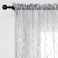 FINECITY Sheer Grey Curtains Silver Tree Branch Printed Artistic Branches Pattern Rod Pocket Sheer Privacy Voile Drapes 72 Inch Length for Bedroom 52 x 72 Inch 2 Panels