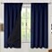 BGment Thermal Insulated 100 Blackout Curtains for Bedroom with Black Liner Double Layer Full Room Darkening Noise Reducing Rod Pocket Curtain 42 x 63 Inch Navy Blue 2 Panels