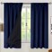 BGment Thermal Insulated 100 Blackout Curtains for Bedroom with Black Liner Double Layer Full Room Darkening Noise Reducing Rod Pocket Curtain 42 x 63 Inch Navy Blue 2 Panels