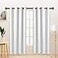 LORDTEX Linen Look Textured Blackout Curtains with Thermal Insulated Liner Heavy Thick Grommet Window Drapes for Bedroom 50 x 72 Inches White Set of 2 Panels