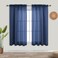 KOUFALL Navy Blue Curtains for Bathroom WindowSheer Short Curtains for Kitchen45 Inch Length