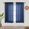 KOUFALL Navy Blue Curtains for Bathroom WindowSheer Short Curtains for Kitchen45 Inch Length