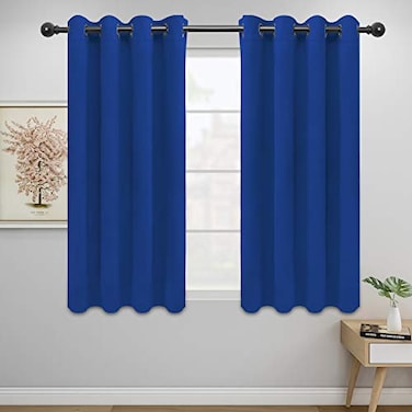 Easy-Going EasyGoing Blackout Curtains for Bedroom Solid Thermal Insulated Grommet and Noise Reduction Window Drapes Room Darkening Curtains for Living Room 2 Panels 52x46 inClassic Blue