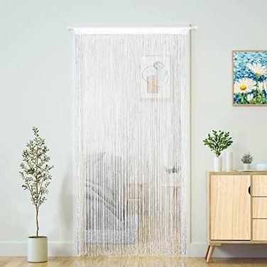 YaoYue Doorway String Curtain Door CurtainsBoho Hippie Hanging Fringe Room Divider for Patio Bedroom Closet Kitchen LaundryRoom Window Wall Door Decor39x110inch100280cmWhite