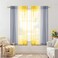 KOUFALL Kitchen Curtains Sunflower Yellow Decor Cafe Short Sheer Curtains for Bathroom Window Bedroom 45 Inch Length