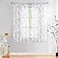 Treatmentex White Grey Leaf Sheer Curtains for Bedroom 63 SemiSheer Print Leaves Pattern Curtains for Living Room Rustic Linen Textured Window Draperies for Parlor Apartment Dorm Rod Pocket Set of 2