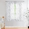 Treatmentex White Grey Leaf Sheer Curtains for Bedroom 63 SemiSheer Print Leaves Pattern Curtains for Living Room Rustic Linen Textured Window Draperies for Parlor Apartment Dorm Rod Pocket Set of 2