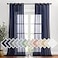 NICETOWN Linen Textured Sheer Curtains 96 L for Living Room Privacy Chic Sheer Curtains Window Treatment Translucent Drapes for FarmhouseCottage 52 Wide Dark Blue 1 Pair