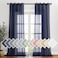 NICETOWN Linen Textured Sheer Curtains 96 L for Living Room Privacy Chic Sheer Curtains Window Treatment Translucent Drapes for FarmhouseCottage 52 Wide Dark Blue 1 Pair
