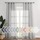 NICETOWN Grommet Sheer Curtains Natural Linen Blend Texture Privacy with Enough Light Through Semitransparent Sheer Drapes for Children Room and Bedroom 52W x 96L Grey 2 Pieces