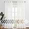 NICETOWN Linen Curtains Semi Sheer Flax Texture Eyelet Top Bedroom Window Privacy with Light Penetration Flax Sheer Drapes for Country Style Decor Ivory W52 x L108 2 Pieces